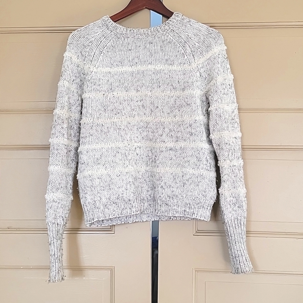 Jcrew M Cream+Gray Wool Sweater